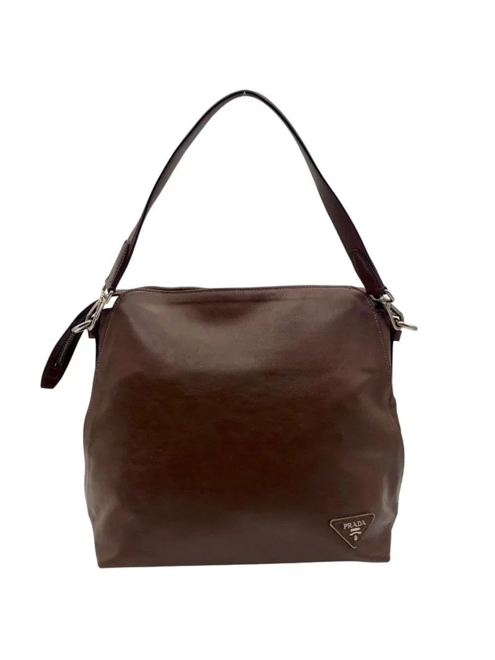 Prada Brown Cervo Leather Hobo Bag